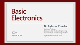 Basic Electronics - Lecture 22 Time response of an RC Circuit
