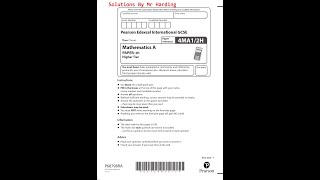 Edexcel - iGCSE - Mathematics A - June 2022 - Paper 2H - Solutions By Mr Harding