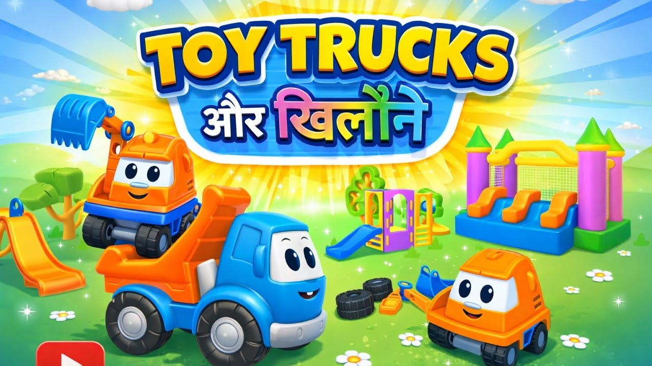 रंग-बिरंगे Toy Trucks 🎨 | Kids Play Time Fun || Cute Toy Trucks 😍 | बच्चों के लिए मज़ेदार खिलौ 