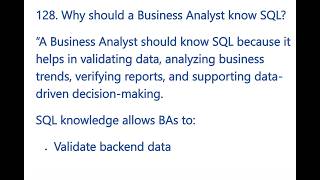 Why Should a Business Analyst Know SQL? | {BA Interview 128}