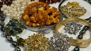 Swedish Mystery Jewelry Unboxing - Amber, Rhinestones & Cloisonné