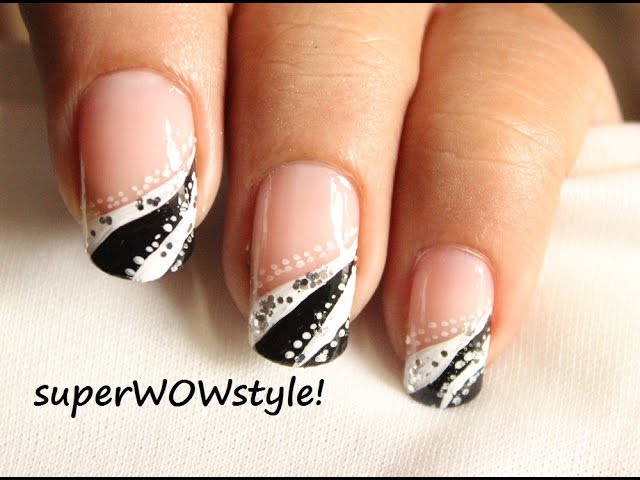 Black French Tips Long Fake Nails Easy Tear Not Fall Nail Art Pieces for  Stage Performance Wear - Walmart.com