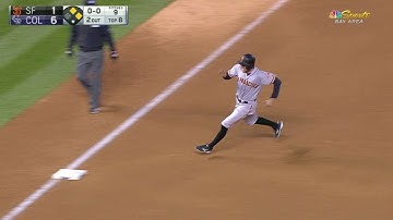 SF@COL: Belt drills RBI double off right-field wall