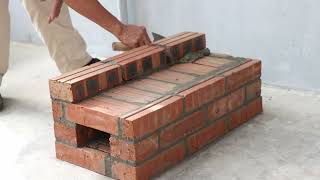 How to make a rocket stove from red bricks and cement / Create a wood stove by Garden Design 16,049 views 5 months ago 14 minutes, 8 seconds