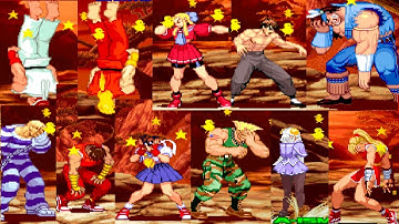 SFA3 All 40 Characters STUN and TAUNT poses