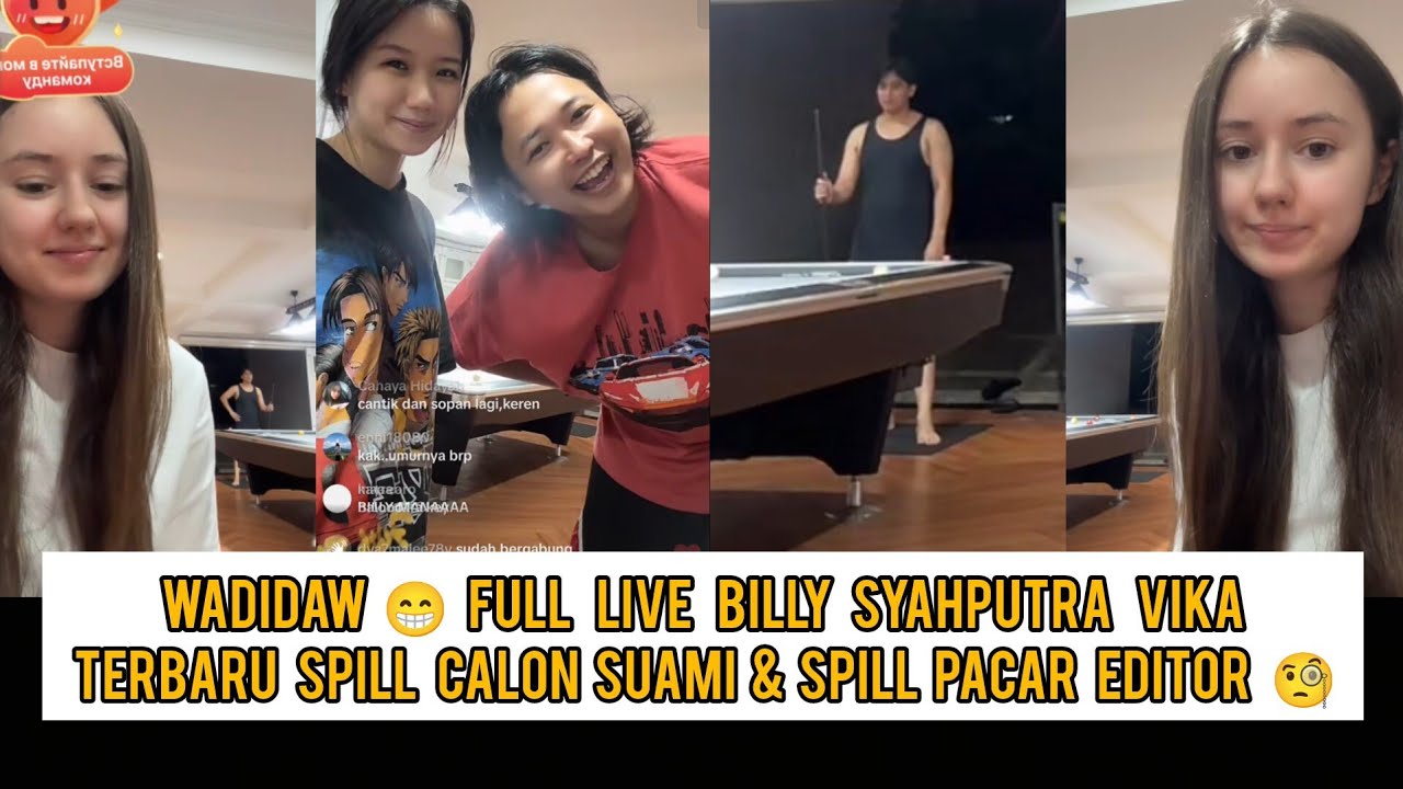 Wadidaw😁 Full live Vika & Billy syahputra terbaru, Spill Calon suami & spill pacar editor 🧐