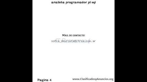 analista programador pl sql Fecha: 15 de julio de 2011