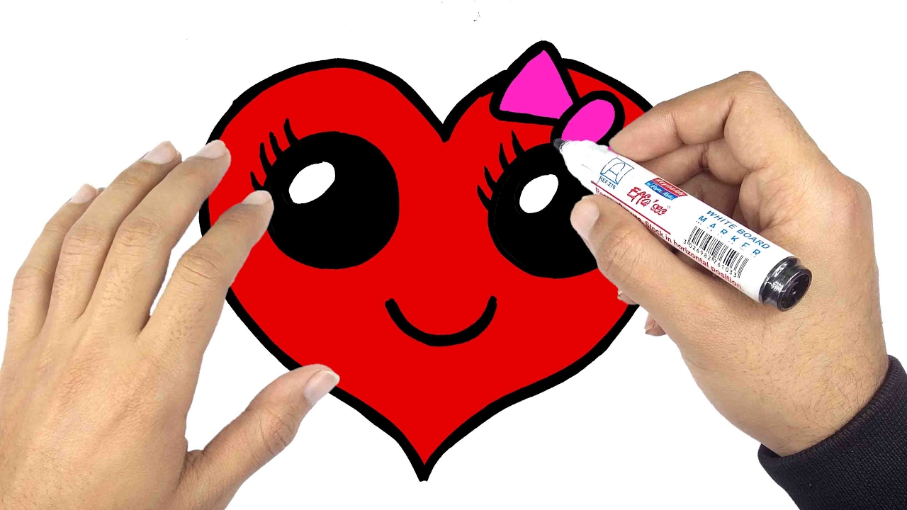 تعليم الرسم | كيف ترسم قلب جميل بمناسبة عيد الحب الفلانتين valentine day -  YouTube