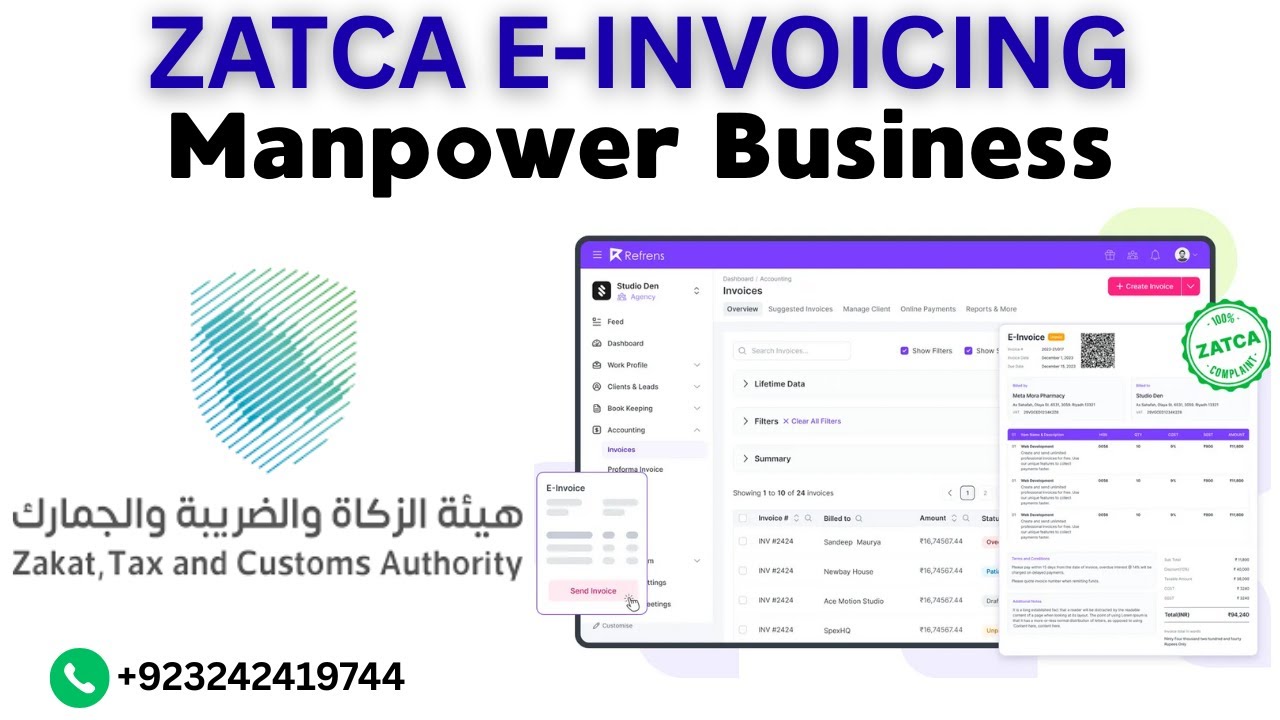 ZATCA E-Invoicing Phase 1 & Phase 2 | Manpower & Contracting Business ...