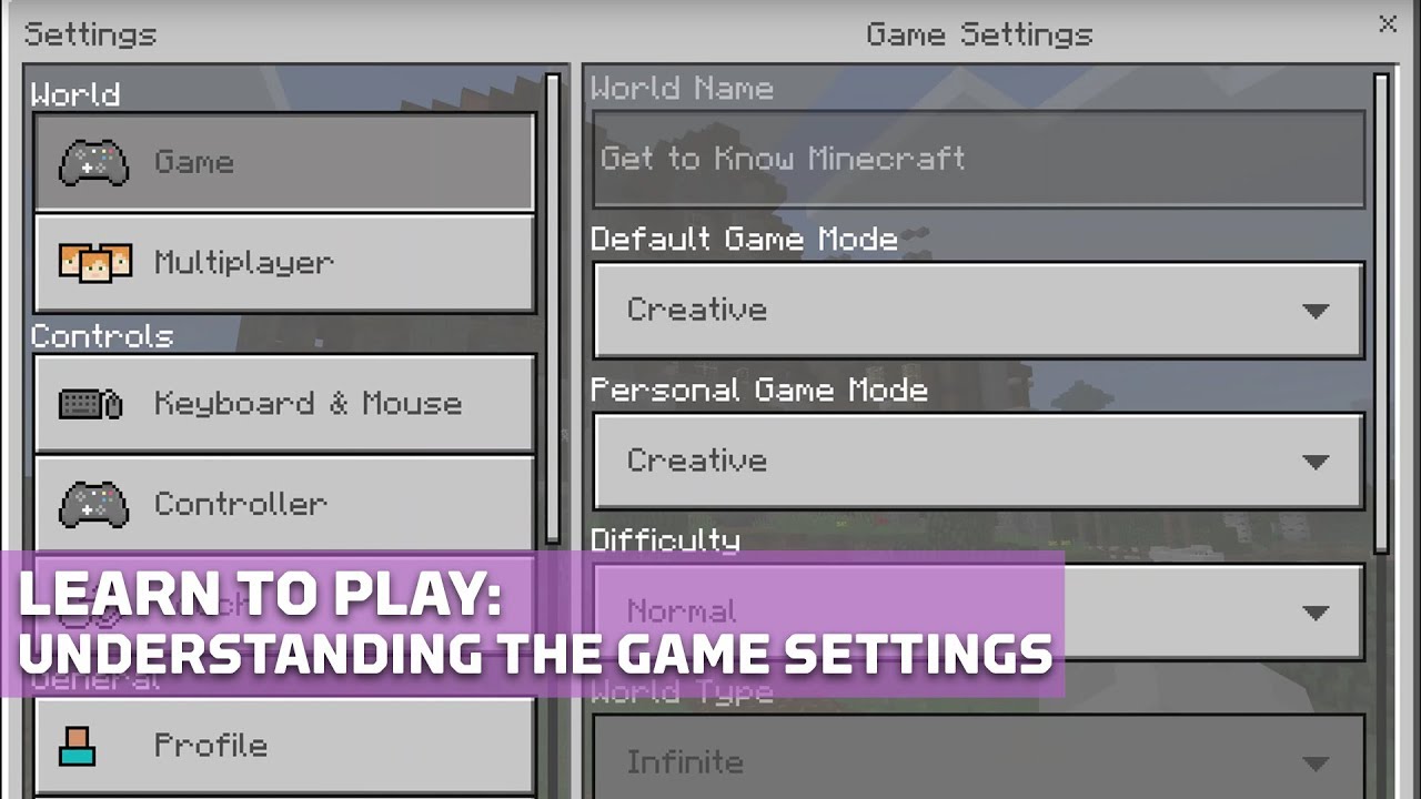 Understanding The Game Settings In Minecraft Education Edition Youtube