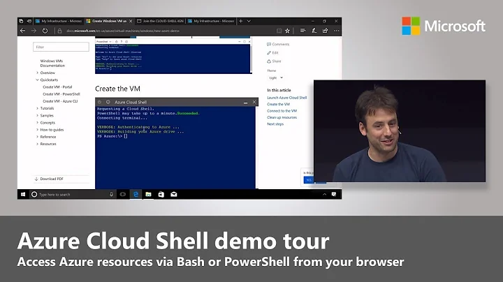 Azure Cloud Shell: Access Azure resources in via Bash or PowerShell via the browser