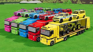 TRANSPORTING COLOR CHEVROLET, DACIA, AUDI, DACIA, CHEVROLET INTO GARAGES! - Farming Simulator 22