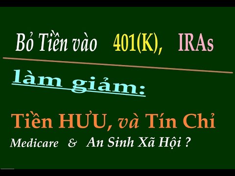 Video Mất Tín Chỉ, và Tiền Hưu vì bỏ Tiền vào 401(k)/IRAs? - youtube