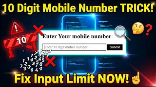 Block Letters Strict 10 Digits Only Mobile Input Fix Htmlcssjs