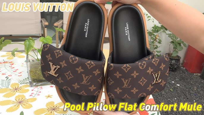 Louis Vuitton Pool Pillow Flat Comfort Mule Open Toe Slip on Slides Sandals Shoe