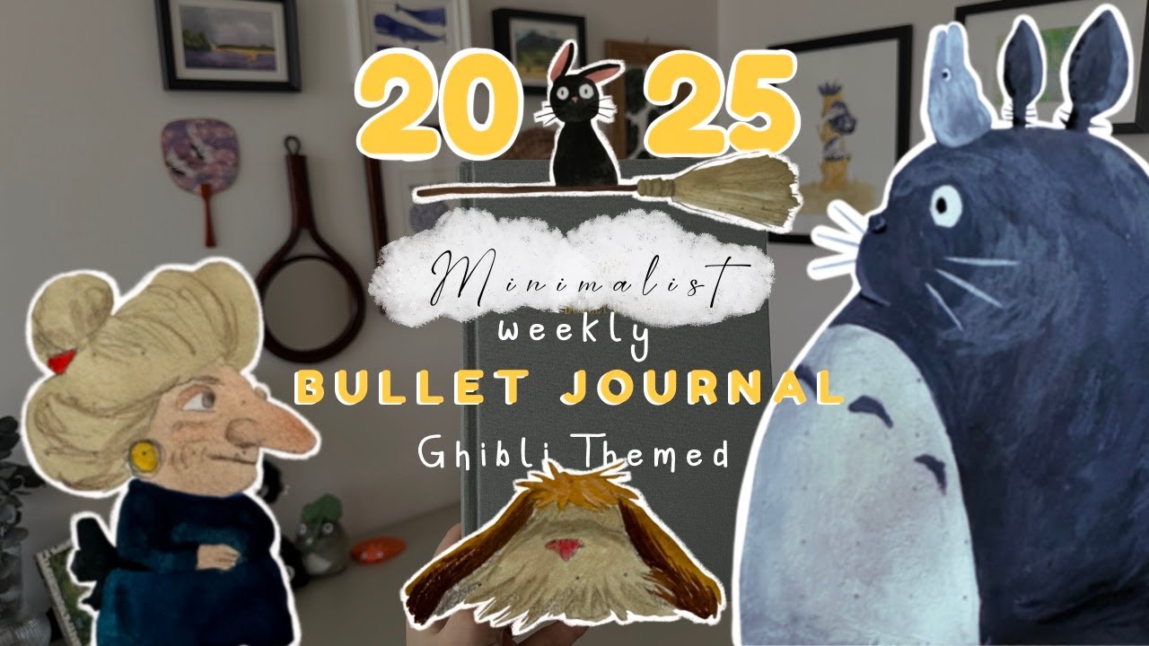 Minimal Bullet Journal | January - 2025 | Studio Ghibli Inspired Theme | Weekly Planner Set Up