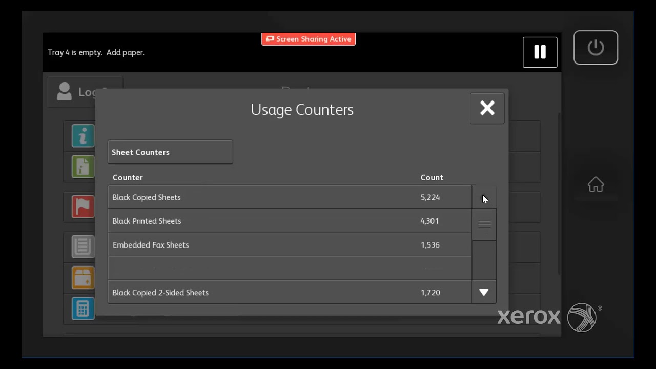 Xerox® AltaLink® B8090 Family Billing Information Usage Counters