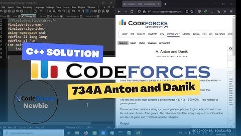 A C++ Solution to Codeforces 734A Anton and Danik by CFNewbie