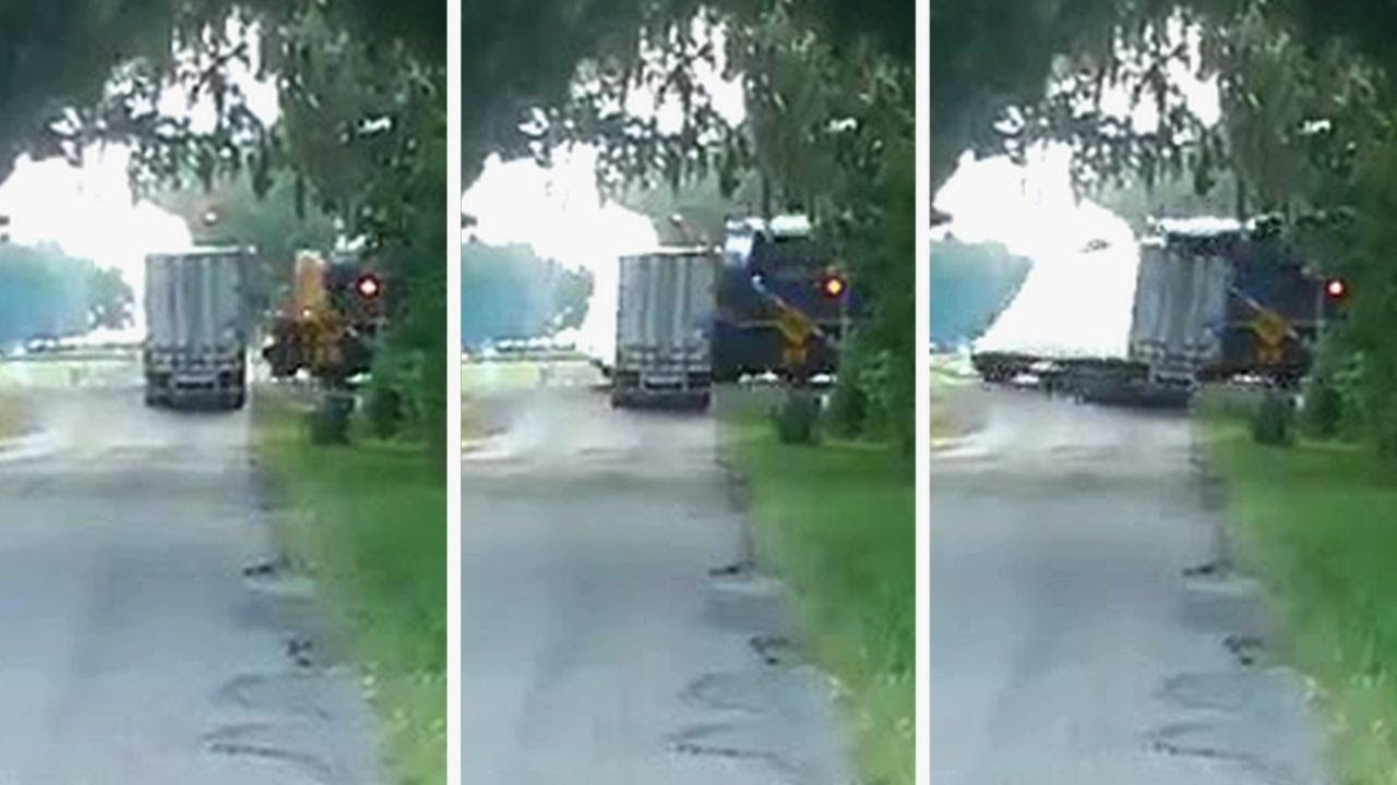 Train hits truck carrying watermelon witness yells 