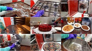 روتين تنظيف المطبخ بالكامل🧼لأستقبال شهر رمضان🌙⭐وفرشت الجديد وبقى مطبخ سعيد😂