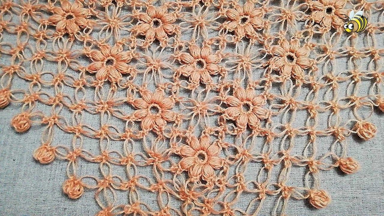 Шикарная шаль крючком .Подробный МК