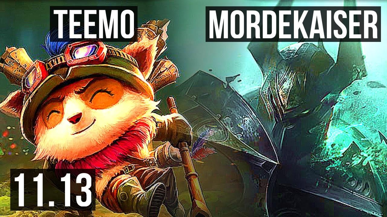 TEEMO vs MORDEKAISER (TOP) 3.0M mastery, 3000+ games, 3/1/9, Rank 14 Teemo ...