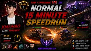 RANK 1 TRYNDAMERE VS JAX | NORMAL 15 MINUTE SPEEDRUN | KOREAN MASTER ELO screenshot 5