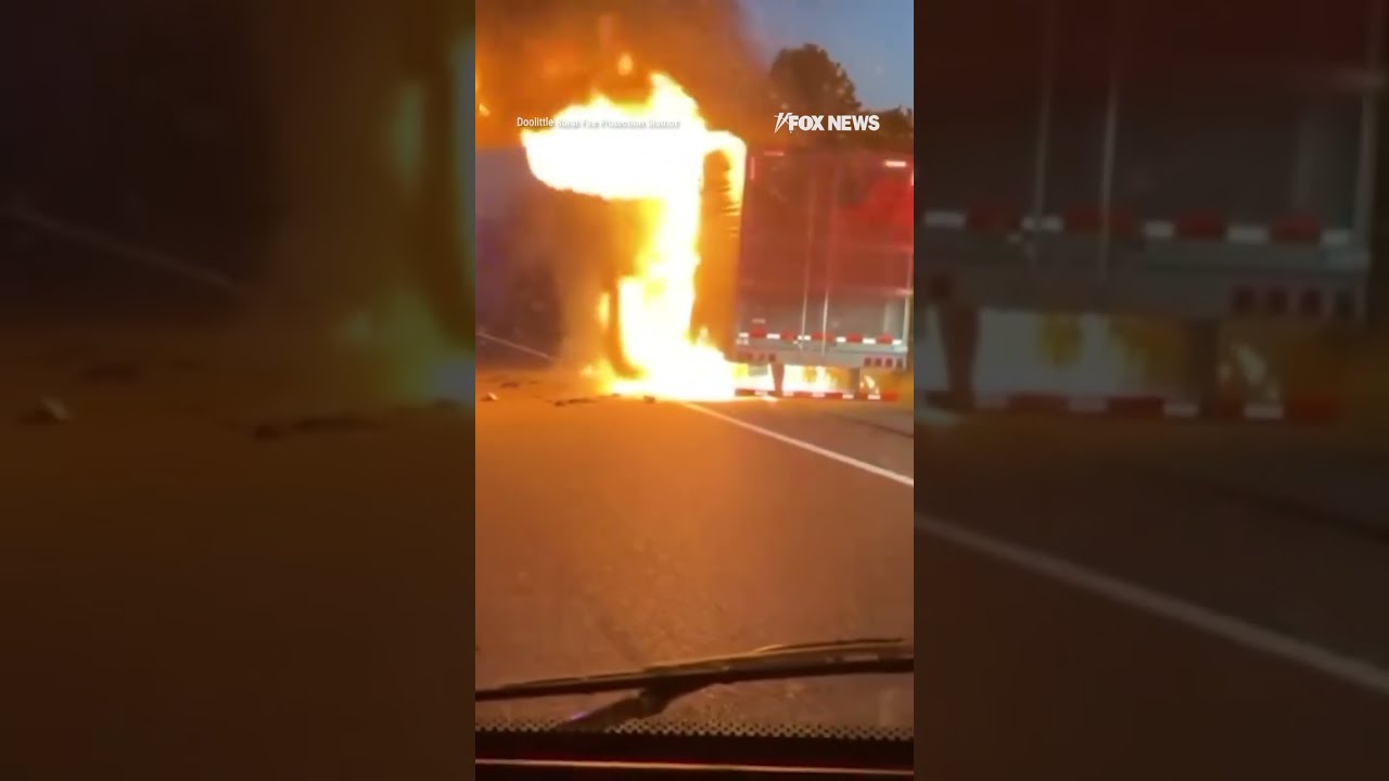 WELL DONE Firefighters Douse Blaze From Truck Carrying 40 000 Pounds Of Ribeye Steaks Shorts