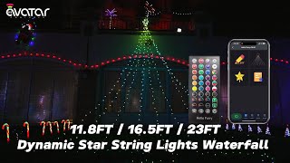 Waterfall Christmas Decorations Star String Lights (F5 LED Version)