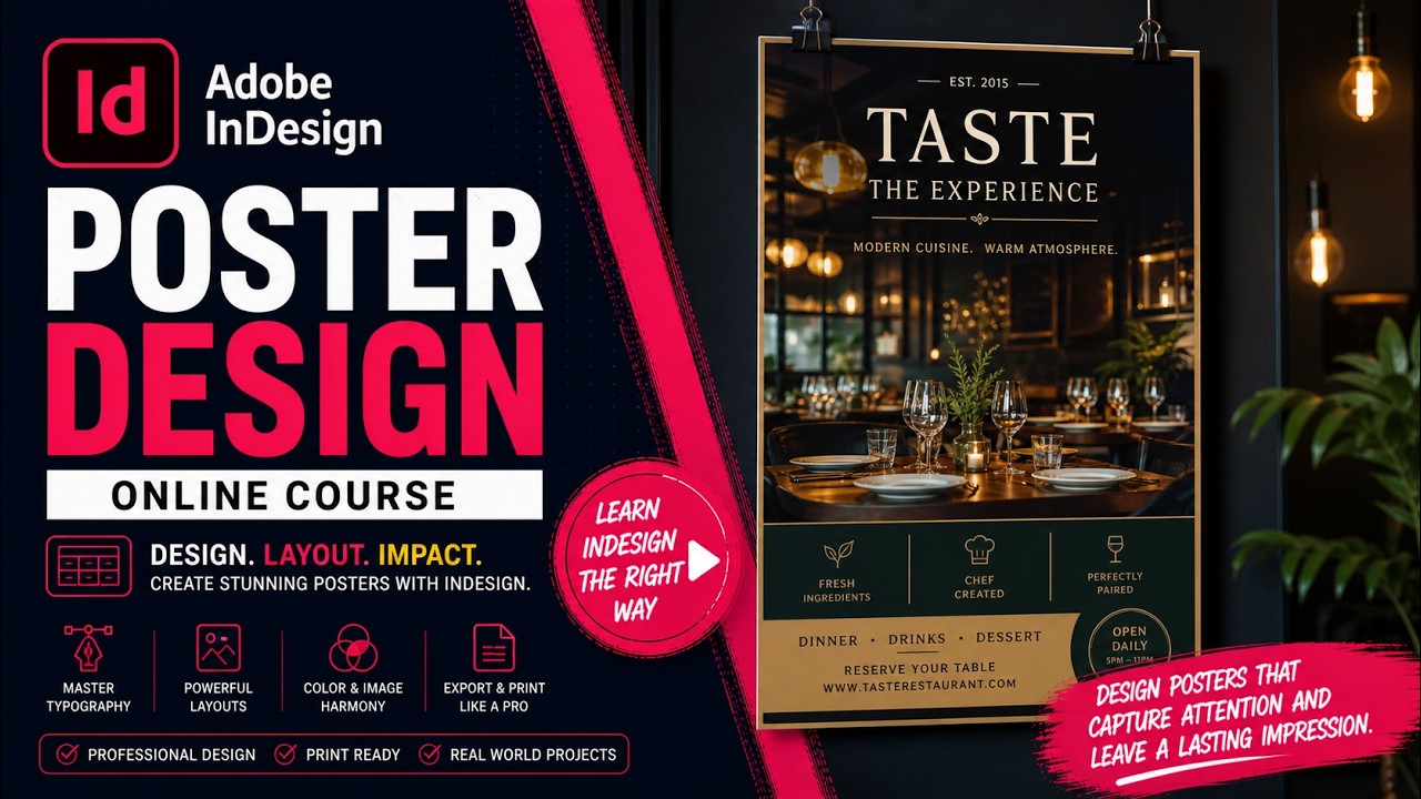 Project Created By Adobe Indesign Introduction to the Poster Design Project in Adobe InDesign Online ...