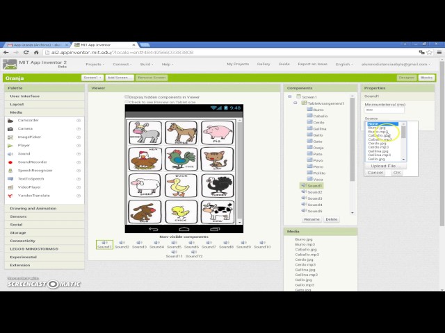 App Inventor: Botones y Sonidos - Granja (Primera Parte)