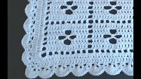Crochet Blanket THE BORDER of the 60's style blank...