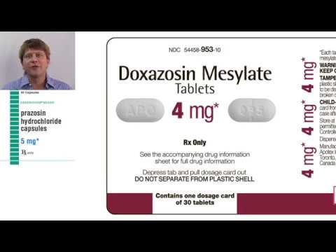 Alpha blockers: Prazosin, doxazosin, alfuzosin, tamsulosin (...osin drugs)