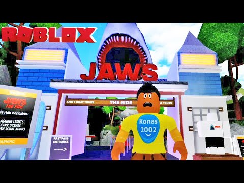 Roblox New Jaws Ride At Theme Park Movie Land Roblox Gameplay Konas2002 Youtube - roblox jurassic park loud