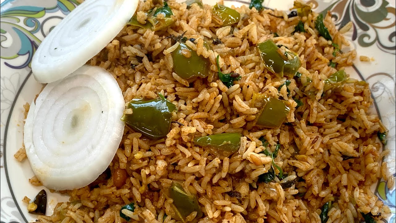 Capsicum fried rice Bell pepper fried rice How to make capsicum