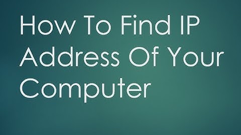 How to find IP Address of PC or Computer(Using a Command Prompt)