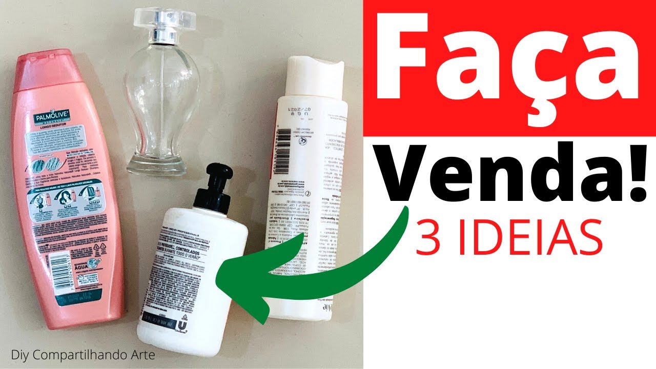 3 IDEIAS LINDAS COM POTES DE SHAMPOO Faça e Venda Vasos Decorativos Artesanato Compartilhando Arte