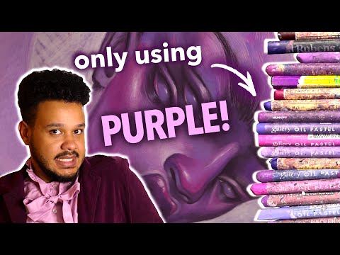 Drawing ONLY using PURPLE Oil Pastels!!