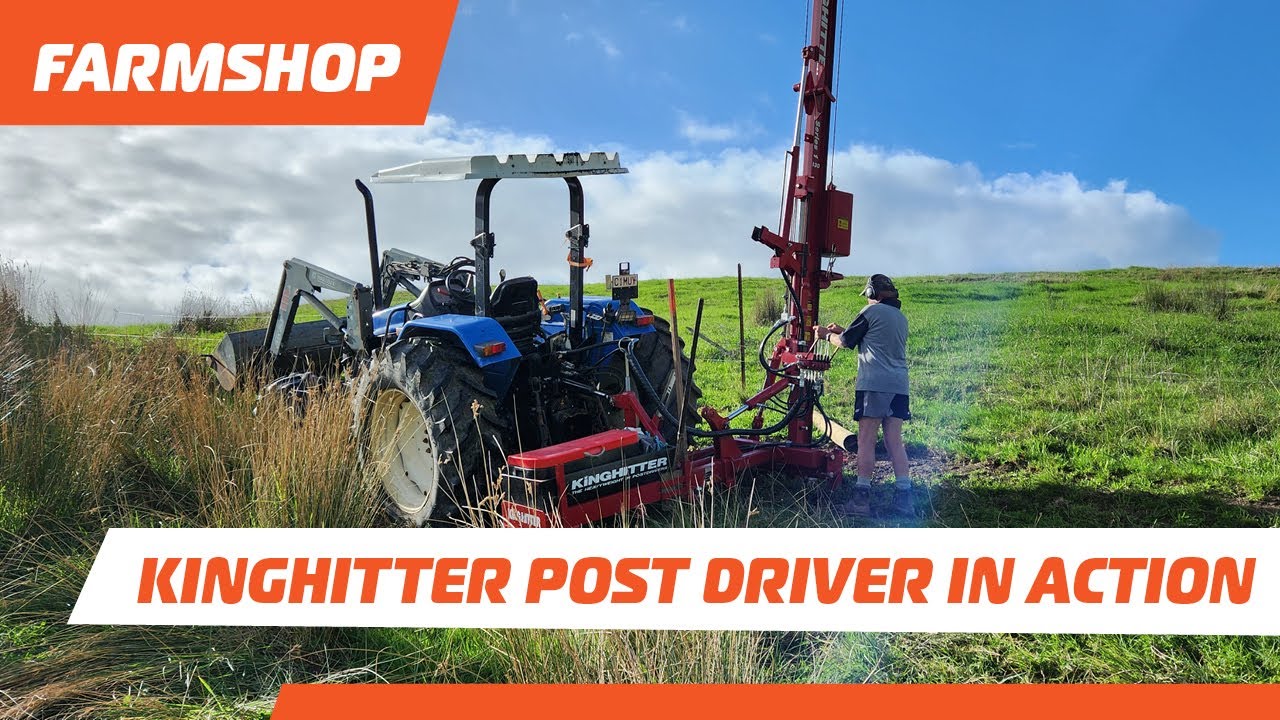 Kinghitter post driver in action in Northland, NZ supplied by