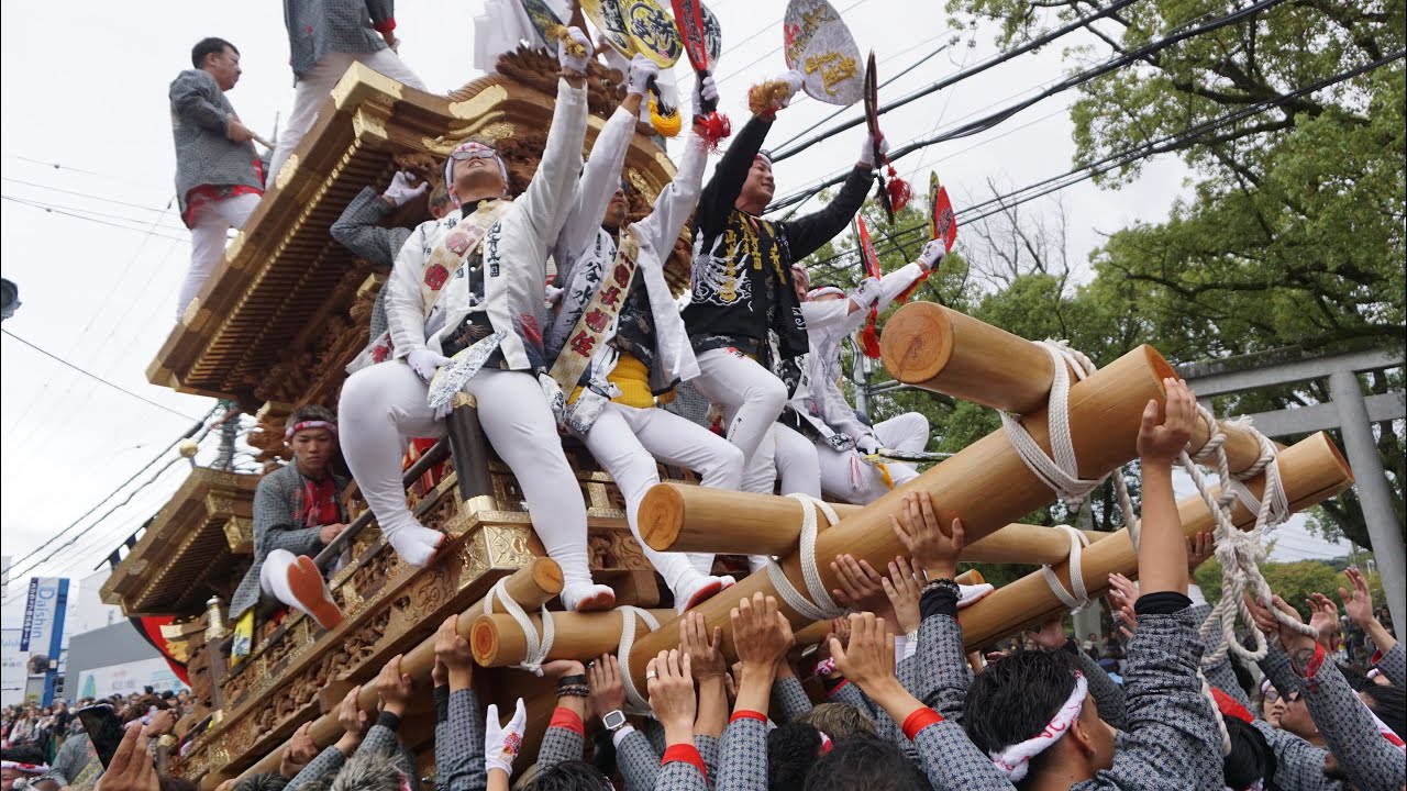 R7.10.19 新堂 宮入 やりまわし 御旅所 美具久留御魂神社秋祭り だんじり祭