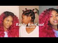 I tried a Bantu knot out on my straightened hair