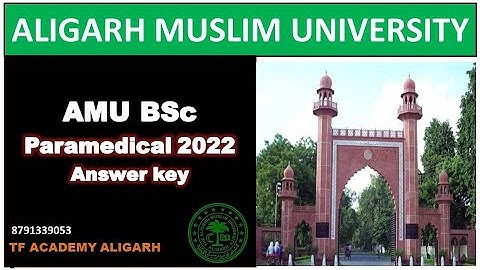AMU BSc paramedical 2022 answer key II AMU BSc paramedical 2022 answers II AMU BSc paramedical 2022
