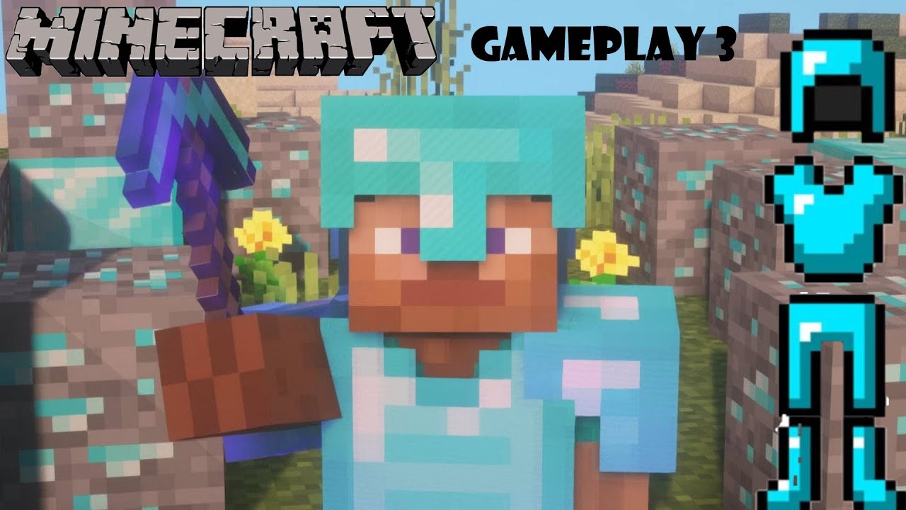Minecraft gameplay 3 I Made full diamond armor @Editz_Plays - YouTube