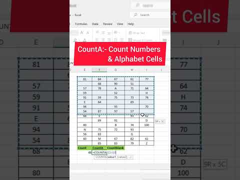 Count, CountA, CountBlank