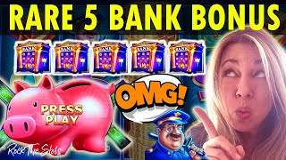 🐷 SUPER RARE 5 BANK BONUS ON PIGGY BANKIN SLOTS! ✔ Bucket List I did it in Las Vegas On Lock It Link