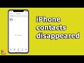 iPhone contacts disappeared | How to restore contacts on iPhone