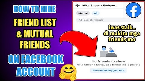 How to Hide Friends List and Mutual Friends on Facebook Account | using Mobile Phone