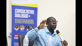 Dr. Yaw Perbi speaks to intergrity and governance at ICIs recent consultative dialogue