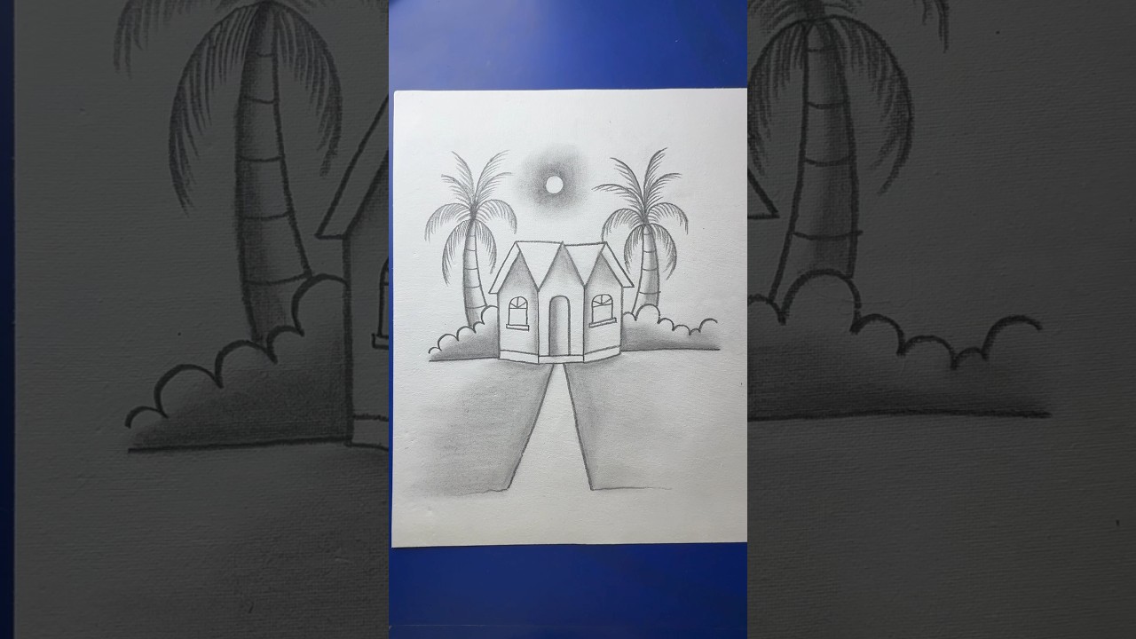 How to draw simple scenery step by step for beginners