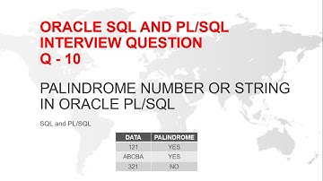 PALINDROME NUMBER PROGRAM IN ORACLE PL SQL | INTERVIEW QUESTION